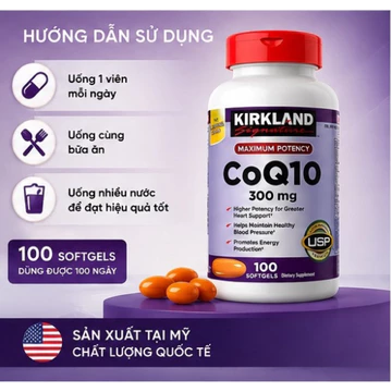 Viên uống hỗ trợ tim mạch CoQ10 Kirkland 100 viên