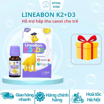 Vitamin D3K2 Lineabon Bổ Sung Vitamin D3 Cho Trẻ Sơ Sinh Giúp Bé Hấp Thụ Canxi Giảm Còi Xương Hiệu Quả
