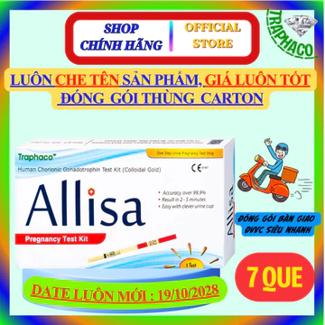 [Che tên] Combo 1/3/5/7 Que thử thai bản to Traphaco, Chính xác test thử thai sớm nhanh Allisa