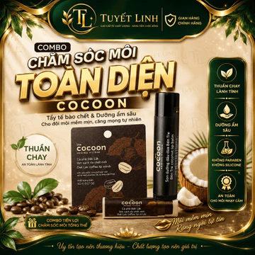 Combo Chăm Sóc Môi Toàn Diện Cocoon - Tẩy Tế Bào Chết Môi Cà Phê Đắk Lắk 5g & Son Dưỡng Dầu Dừa Bến Tre 5g Thuần Chay