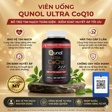 Qunol Ultra CoQ10 100mg 180 Viên Mỹ – CoQ10 Hấp Thu Tốt, Hỗ Trợ Sức Khỏe Tim Mạch