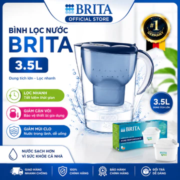 Combo bình lọc nước BRITA 3.5L + Hộp 6 Lõi lọc, BH 12 Tháng