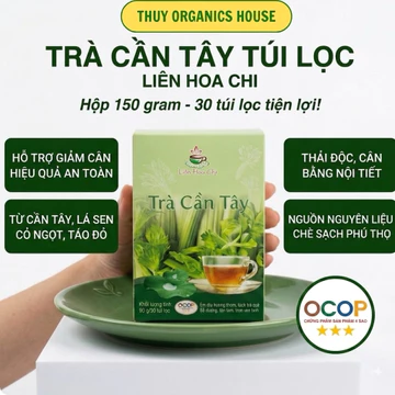 [Mua 2 Hộp Kèm Quà] Trà Cần Tây LIÊN HOA CHI, Túi Lọc, Nguyên Chất, Hỗ Trợ Giảm Béo, Đạt Chuẩn Ocop
