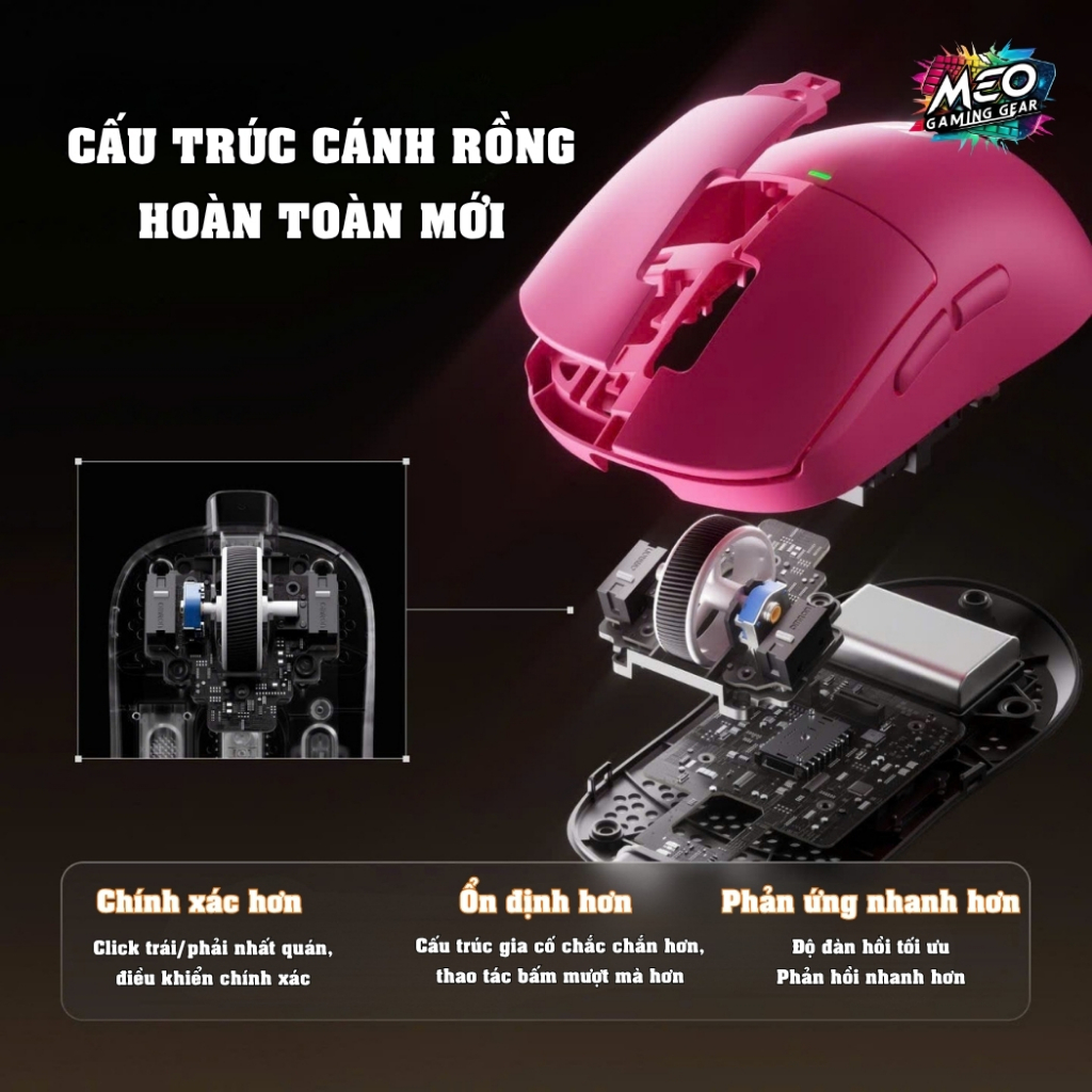 [SẴN HÀNG] Chuột Gaming Không Dây Mchose A5v3 Ultra+ - PAW3955TI, MCU: Nordic 54L Kép, Dual 8K, 55G | BigBuy360 - bigbuy360.vn
