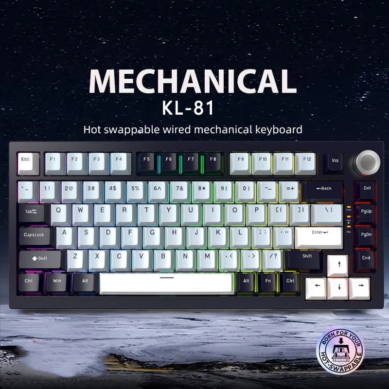 Bàn phím cơ Atas K81 | 3 mode | mạch xuôi | Led RGB | gasket mount | full foam | BigBuy360 - bigbuy360.vn
