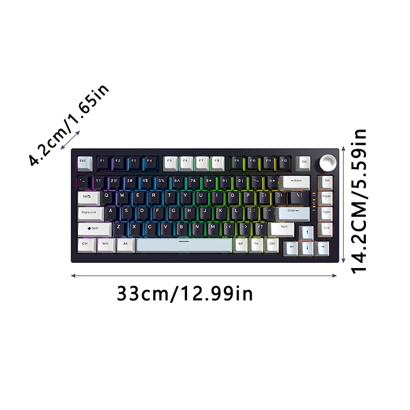 Bàn phím cơ Atas K81 | 3 mode | mạch xuôi | Led RGB | gasket mount | full foam | BigBuy360 - bigbuy360.vn