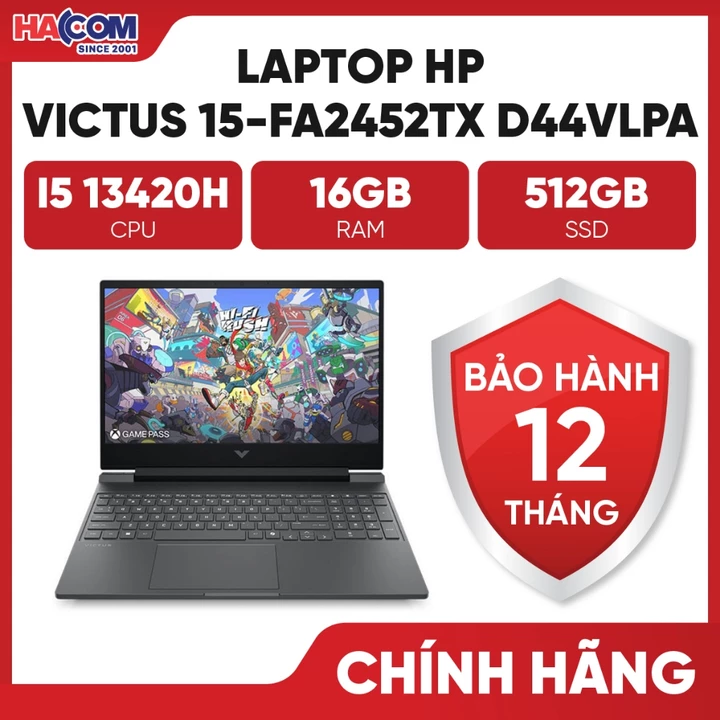 Laptop HP Gaming VICTUS 15-fa2451TX D17WPPA/D44VLPA(i5-13420H/16GB/512GB/15.6FHD/WL/BT/4C/6G_RTX 4050/LKB/Win11/Đen)