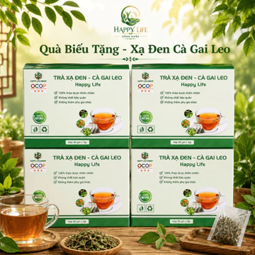 Combo 4 Hộp Trà Xạ Đen Cà Gai Leo HappyLife – Trà Túi Lọc, Hương Vị Dịu Nhẹ, Dễ Dàng Sử Dụng