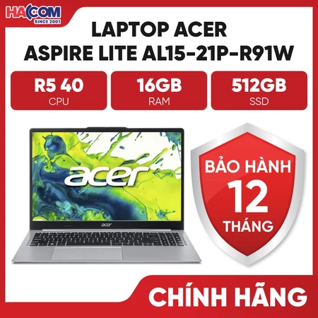 Laptop Acer Aspire Lite 15 AL15-21P-R91W (Ryzen5 40/16GB/512GB/15.6"/Win11SL) - BH 12 Tháng HACOM PC