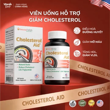 Viên Uống Giảm Mỡ Máu Nhập Khẩu Mỹ Cholesterol Aid Ngăn Ngừa Và Giảm Cholesterol Có Hại, Tăng Cường Sức Khoẻ Hộp 60 Viên