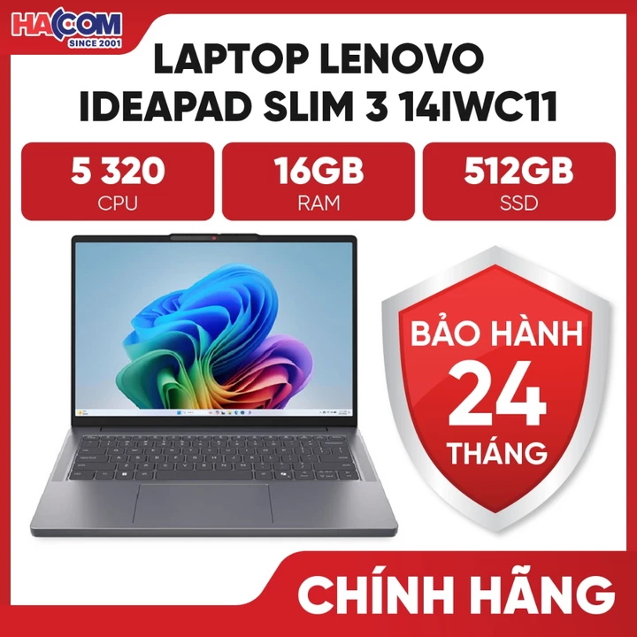 Laptop Lenovo Ideapad Slim 3 14/WC11 83RQ002NVN (Core 5 320/16GB/512GB/14" WUXGA/Win11/Xám)