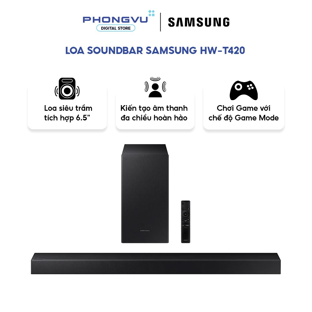 Loa thanh Soundbar Samsung HW-T420 – Chính hãng Samsung Việt Nam – Bảo hành 12 tháng