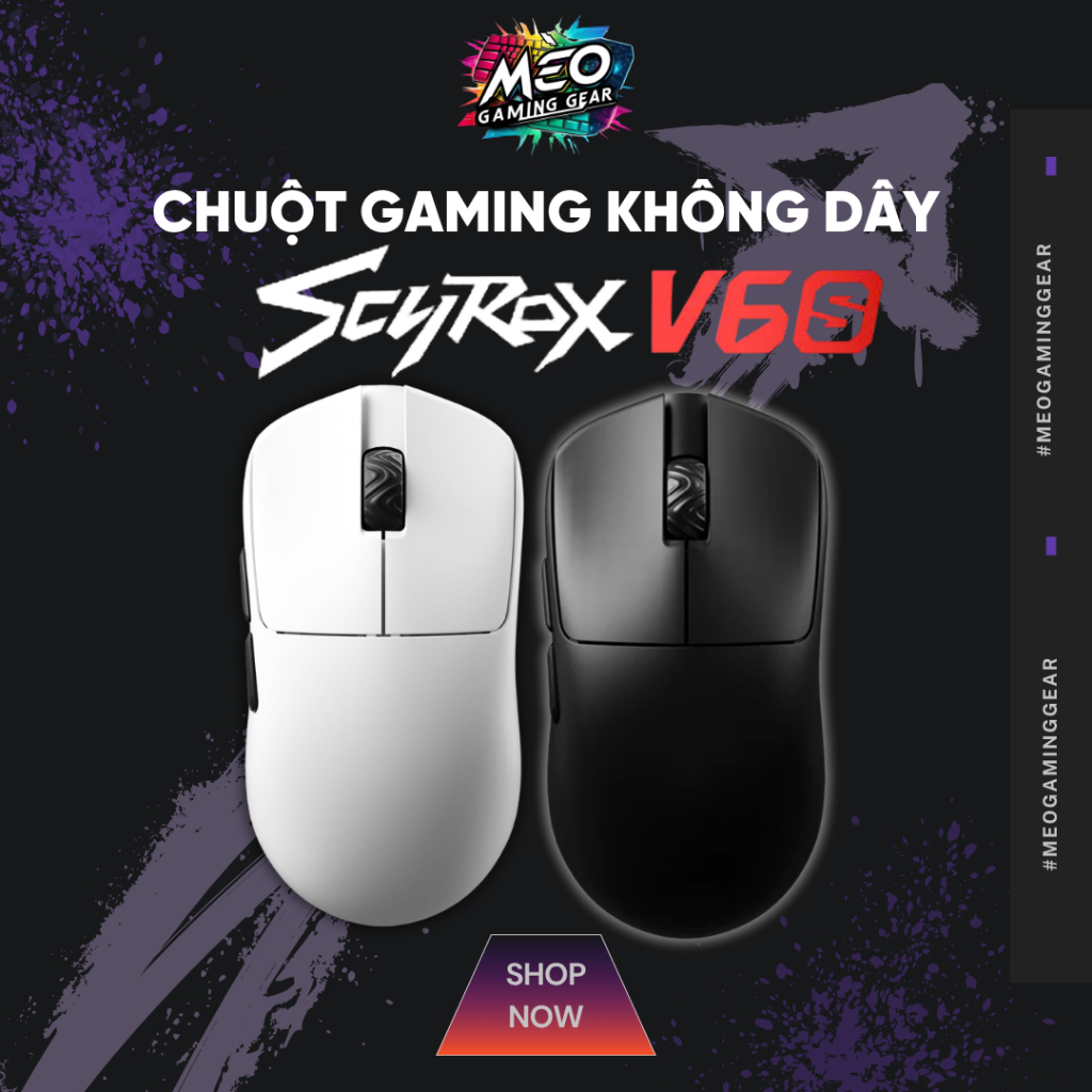 [SẴN HÀNG] Chuột Gaming Không Dây Scyrox V6s - PAW NEXT I, MCU: Nordic 54L15, Dual 8K, 42G | BigBuy360 - bigbuy360.vn