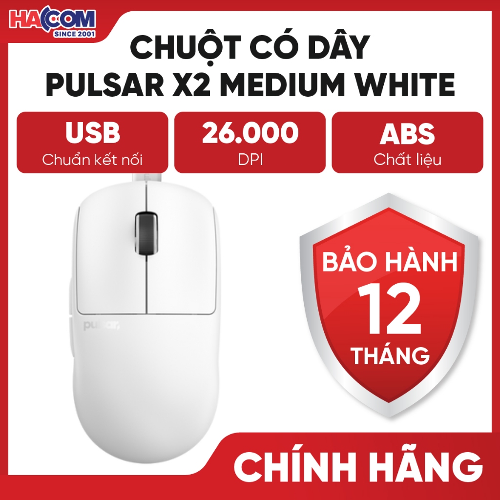 Chuột Gaming Có Dây PULSAR X2/X2A/X2H Medium 2 Màu Đen/Trắng - BH 12 Tháng HACOM PC | BigBuy360 - bigbuy360.vn