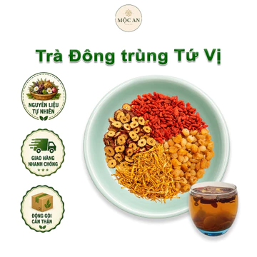Trà Đông Trùng Tứ Vị Mộc An Sinh khí huyết | Táo Đỏ Kỷ Tử Long Nhãn Đông Trùng | Trà Thảo Mộc