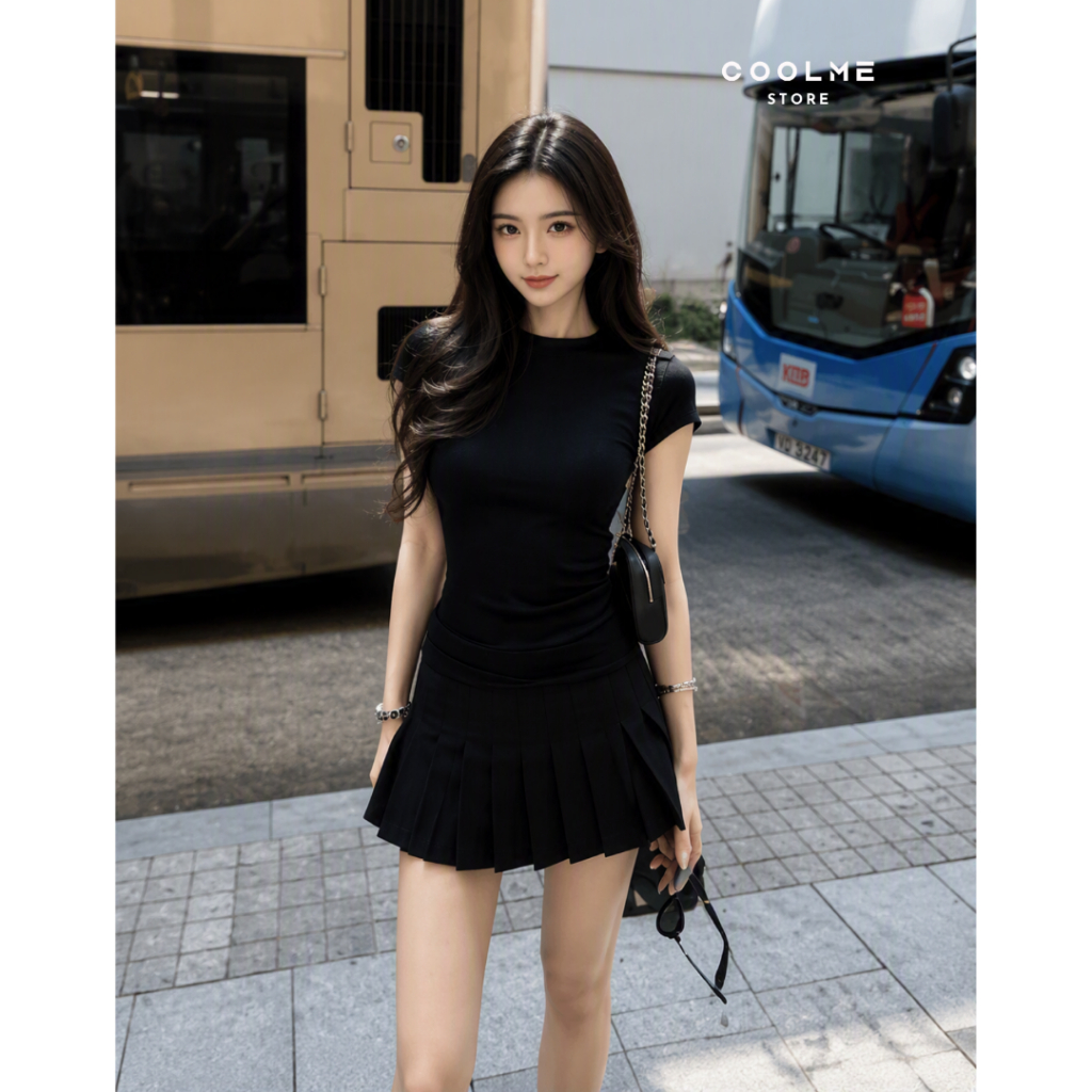 Áo thun ôm body nữ trơn fit dáng baby tee tay ngắn cổ tròn chất cotton mịn co giãn tốt Coolme -G06 | BigBuy360 - bigbuy360.vn