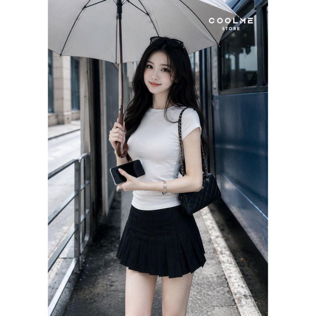 Áo thun ôm body nữ trơn fit dáng baby tee tay ngắn cổ tròn chất cotton mịn co giãn tốt Coolme -G06 | BigBuy360 - bigbuy360.vn