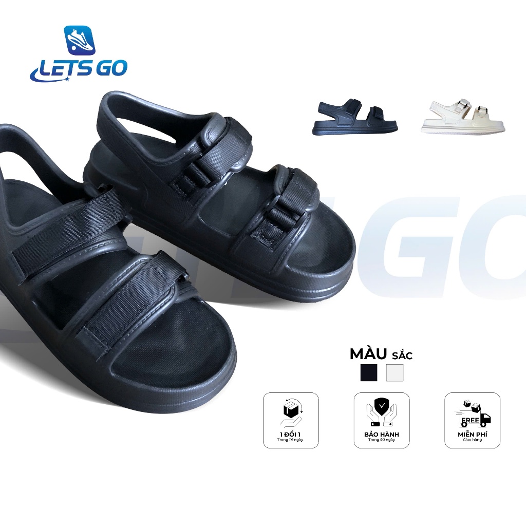 Dép sandal nữ 2 quai dán đế mềm,dép quai hậu đi học đi chơi TT - 016 - LETS GO