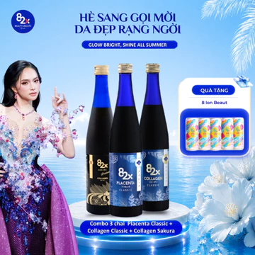 [Combo 3 Chai] Nước Uống Collagen 82X bao gồm PLACENTA CLASSIC + COLLAGEN CLASSIC + COLLAGEN SAKURA (500ml/Chai)