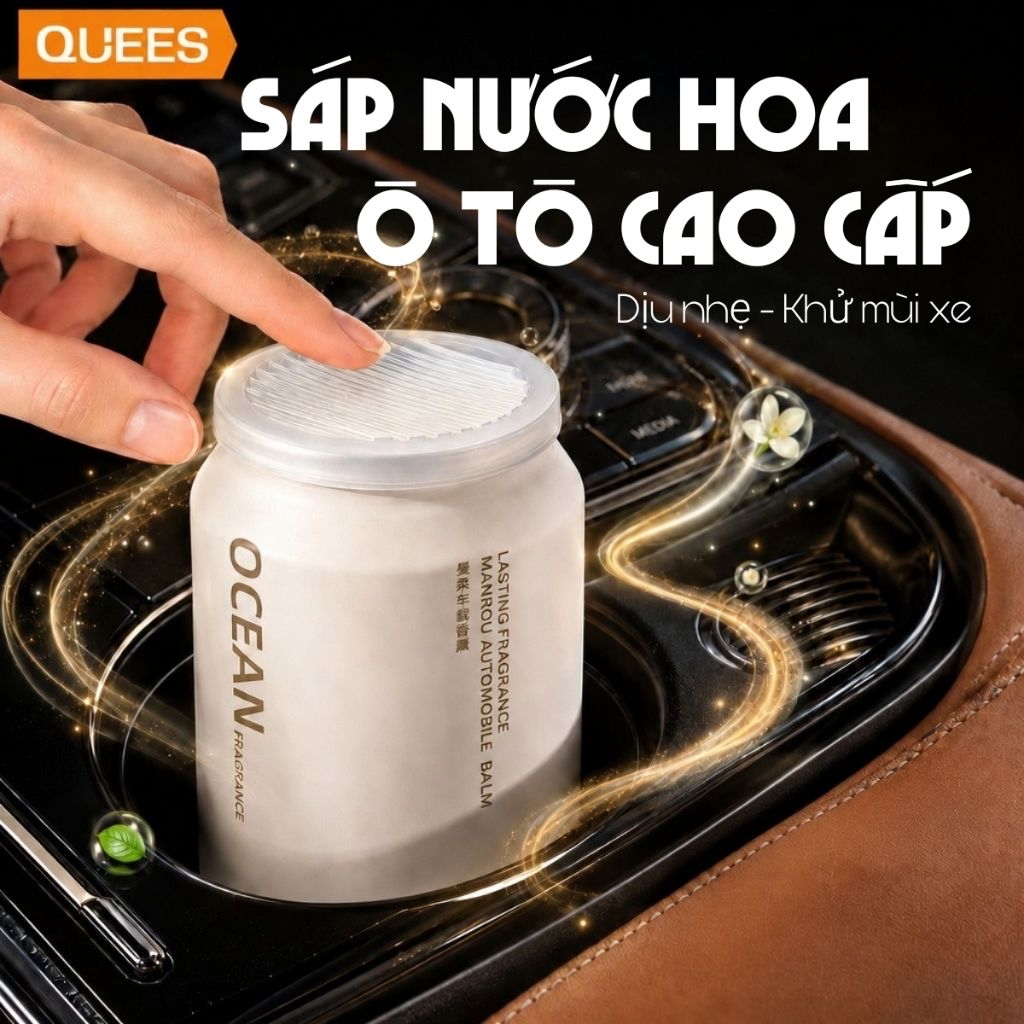 Sáp nước hoa Ô Tô QUEES CUP cao cấp - Khử mùi nội thất xe hơi - Thơm dịu nhẹ - Chống say xe
