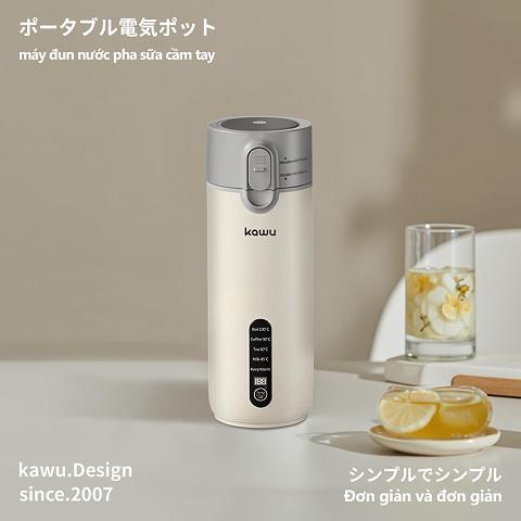 Bình đun nước di động Kawu 400ml inox 304 với 4 cấp nhiệt nhỏ gọn tiện lợi Bình pha sữa cầm tay