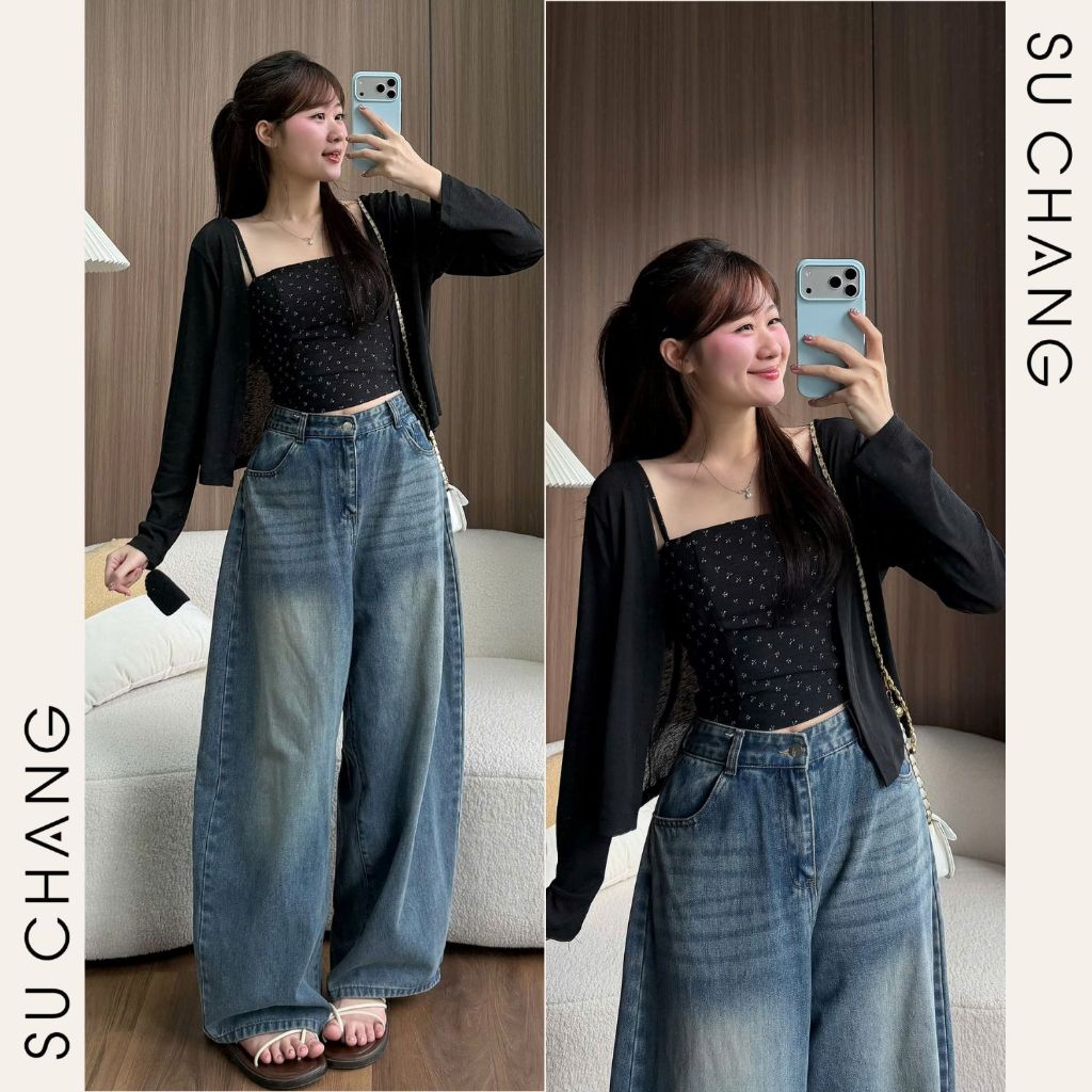 Set Áo Cardigan Kèm Quây Hoa Nhí S953 Su Chang Thời Trang Nữ | BigBuy360 - bigbuy360.vn
