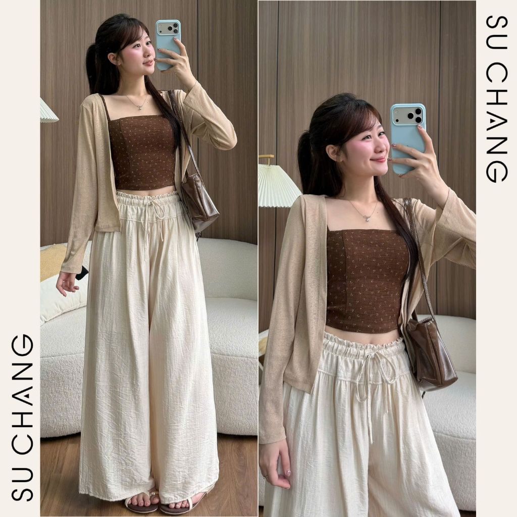 Set Áo Cardigan Kèm Quây Hoa Nhí S953 Su Chang Thời Trang Nữ | BigBuy360 - bigbuy360.vn