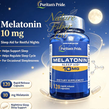 【Nhập khẩu từ Mỹ】Viên Uống Puritan’s Pride Melatonin 10mg Sleep Aid 120 viên