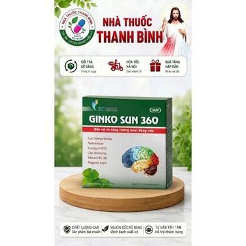 GINKO SUN 360 - GIÚP BỔ NÃO - HOẠT HUYẾT DƯỠNG NÃO - HỖ TRỢ GIẢM RỐI LOẠN TIỀN ĐÌNH - MẤT NGỦ