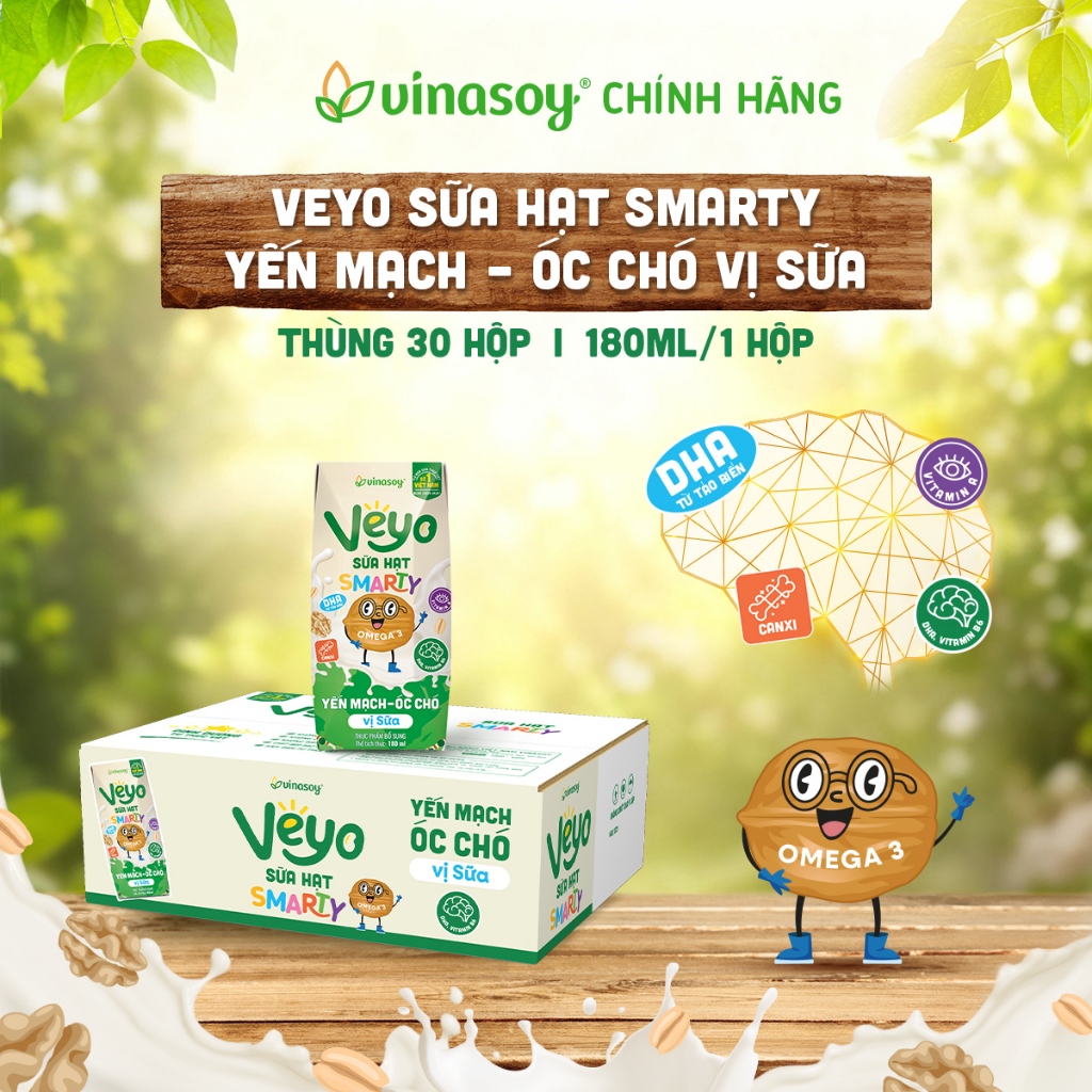 Combo 02 thùng Sữa hạt Veyo 30 hộp x 180ml