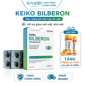 Viên Uống Bổ Mắt Keiko Bilberon 20 Viên – Hỗ Trợ Giảm Mỏi Mắt, Khô Mắt, Tăng Cường Thị Lực - Cam Kết Chính Hãng