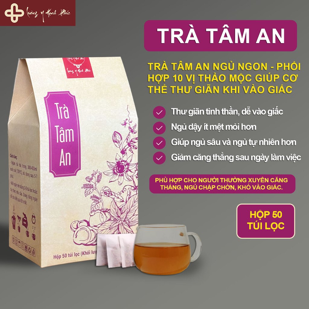 Trà Tâm An ngủ ngon – 10 vị thảo mộc cho người khó ngủ, mất ngủ – giúp thư giãn, dễ vào giấc hơn