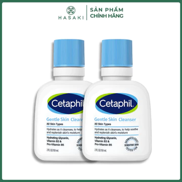 Combo Sữa Rửa Mặt Cetaphil Dịu Nhẹ Không Xà Phòng Gentle Skin Cleanser 59ml Hasaki Sản phẩm chính hãng