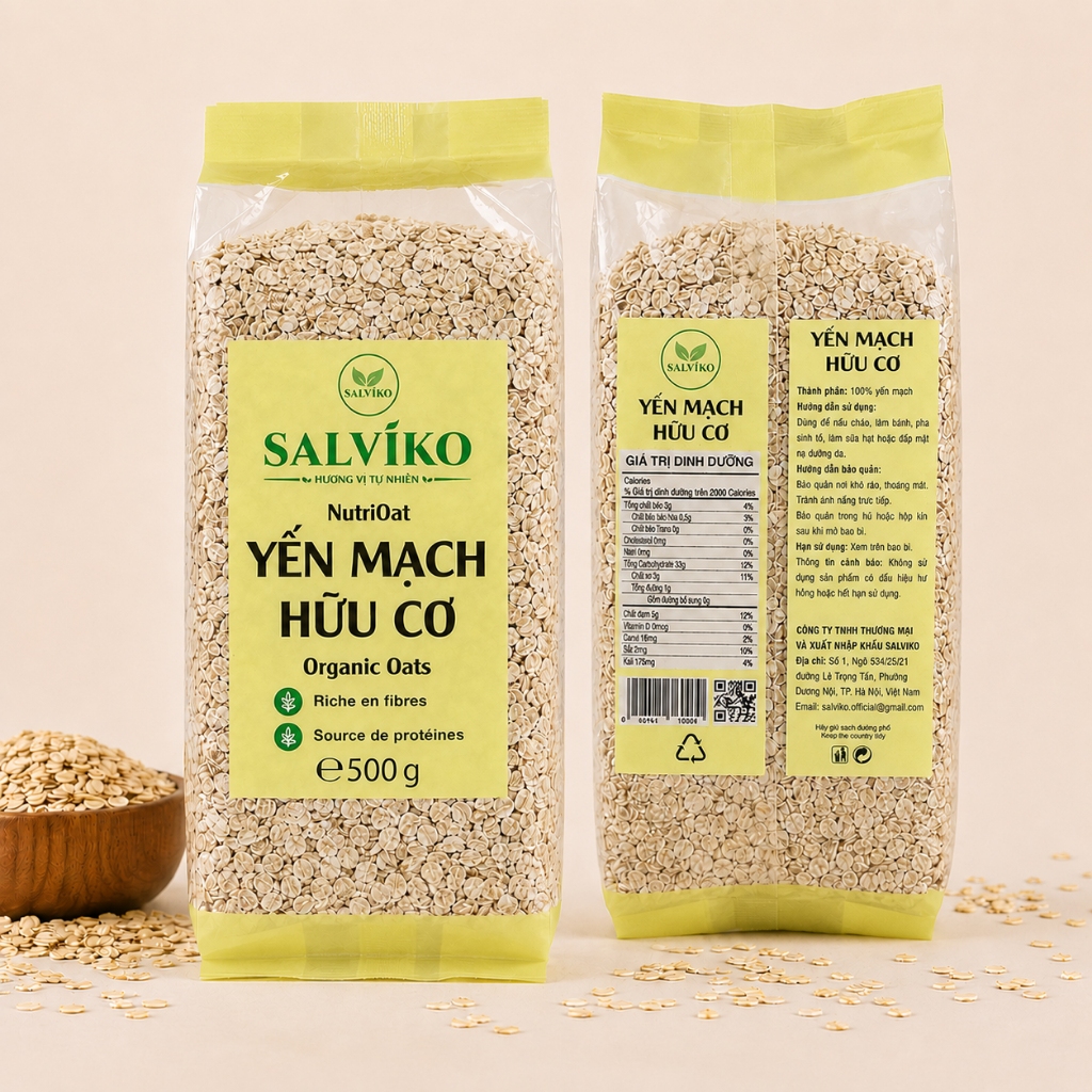 Yến Mạch Hữu Cơ 500g – Thực Phẩm Ăn Kiêng, Giàu Chất Xơ - Dễ Chế Biến