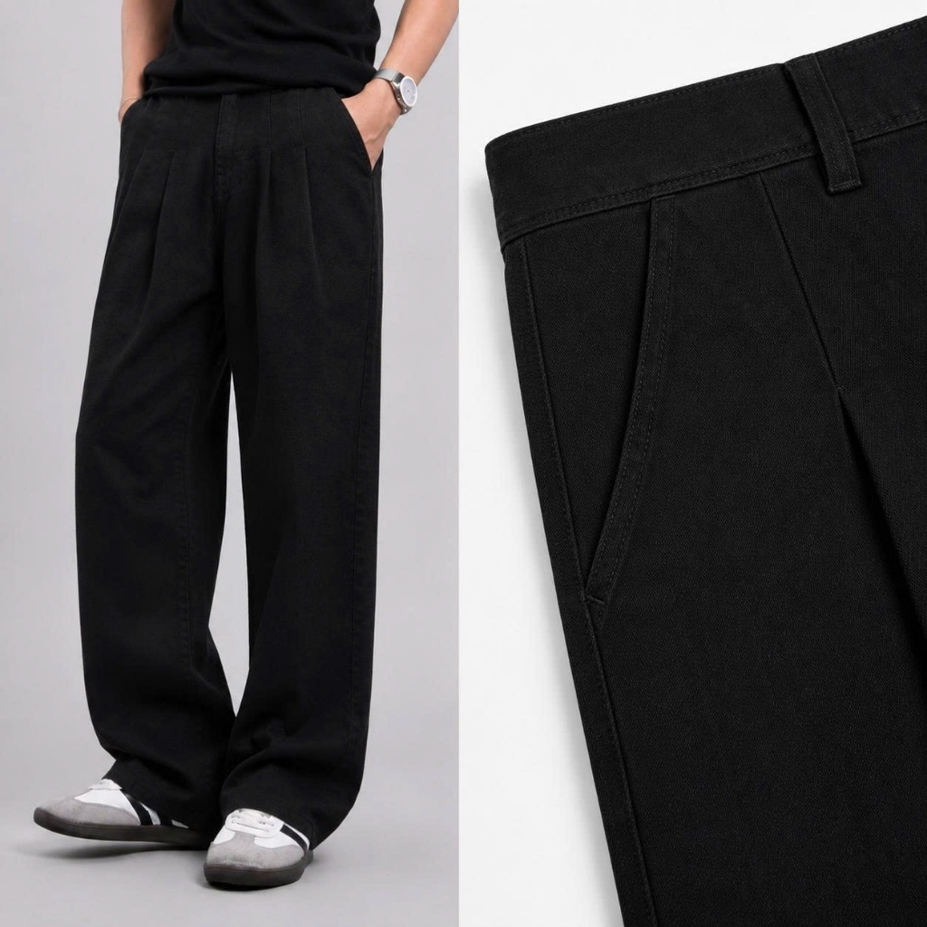 [BEST SELLER] Quần jeans dài nam REVAL ống rộng xếp ly CAPMAN CLUB, quần dài nam denim thoải mái dễ mặc hàng ngày | BigBuy360 - bigbuy360.vn