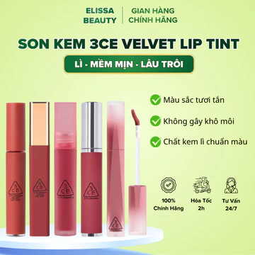 Son Kem Lì 3CE Last Velvet Lip Tint Chính Hãng Lâu Trôi Bảng Màu Đa Dạng - Elissa Beauty