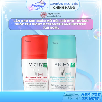 Lăn Khử Mùi Ngăn Mồ Hôi, Giữ Khô Thoáng Suốt 72h Vichy Detranspirant Intensif 72h 50ml