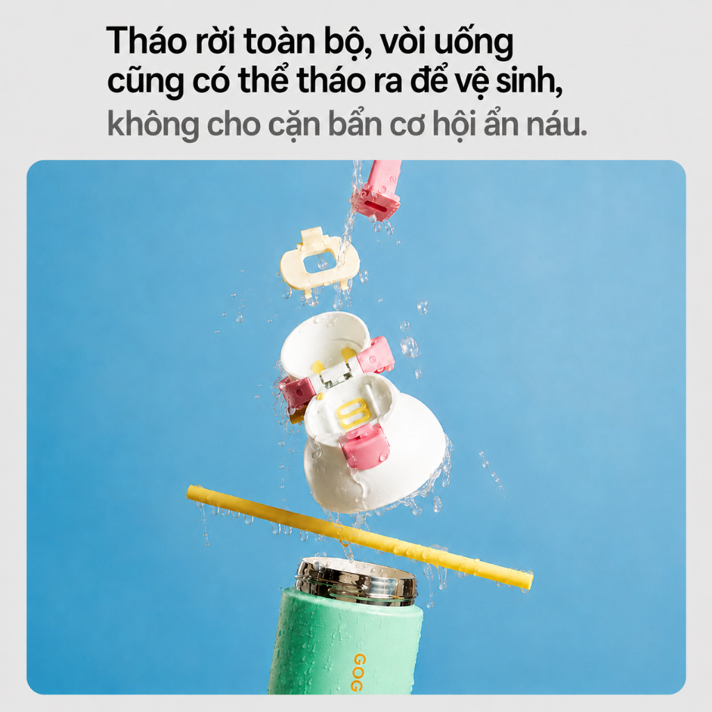 Bình Giữ Nhiệt GOGLET 750ml Inox 304 Cao Cấp - Bình Nước Thể Thao Có Ống Hút 2 Chế Độ Uống, Giữ Nóng Lạnh, Chống Rò Rỉ | BigBuy360 - bigbuy360.vn