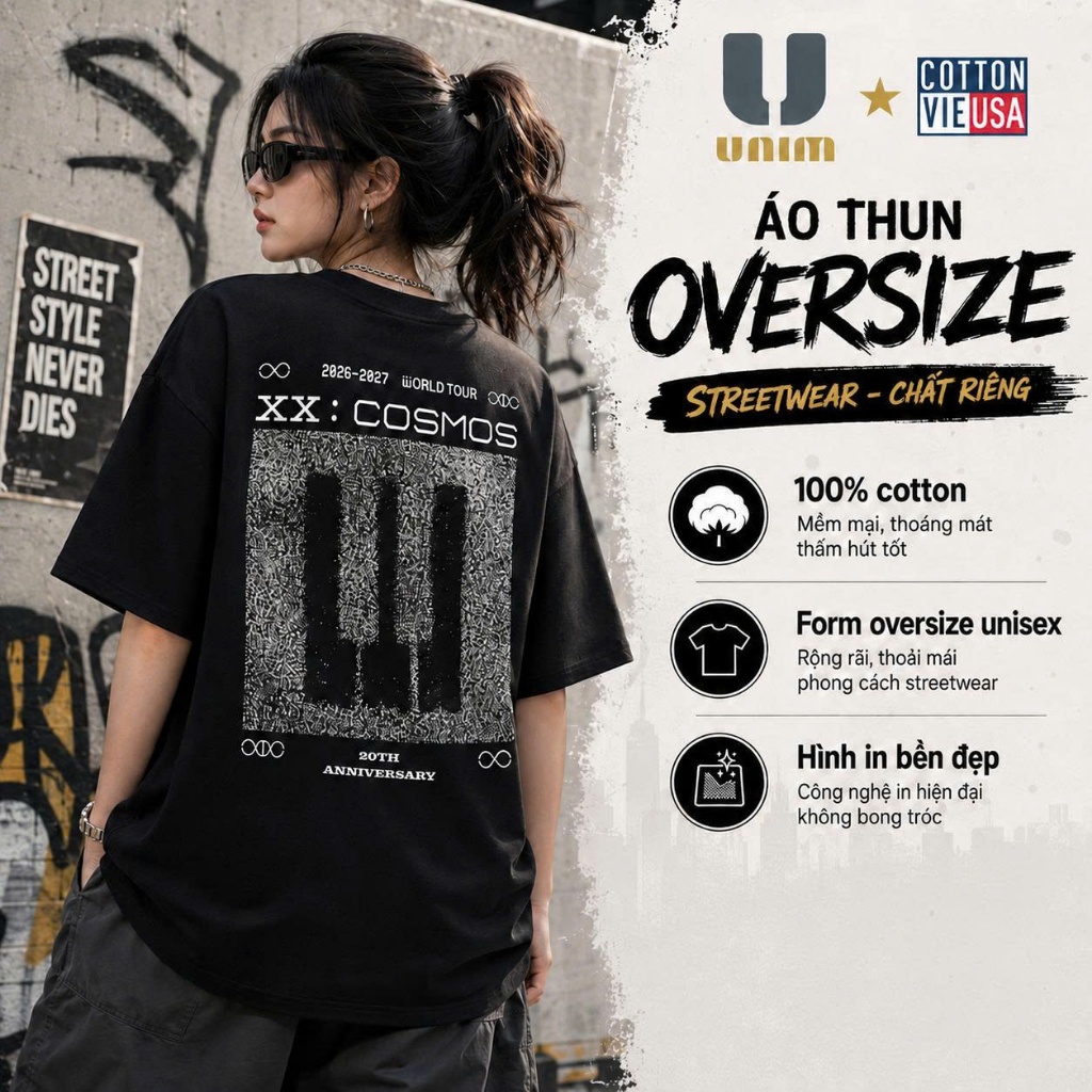 [HỎA TỐC 4H] Áo Thun Concert World Tour BigBang Hoa Cúc GD Unim Fashion Form Rộng Unisex Vải Cotton 250GSM Cao Cấp