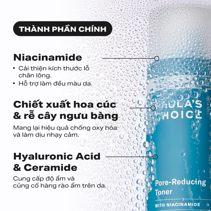 Toner cấp ẩm, se khít lỗ chân lông Paula’s Choice Skin Balancing Pore Reducing Toner 30ml 1357