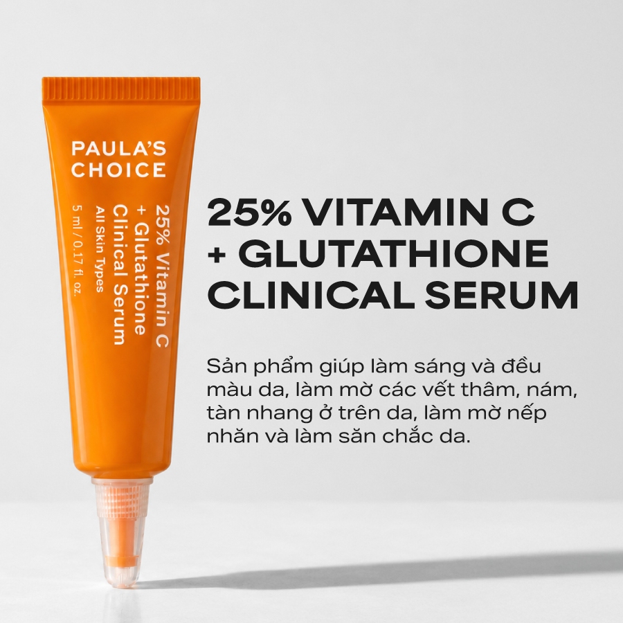 Tinh Chất Làm Sáng Da Và Mờ Nám Chuyên Sâu Paula's Choice 25% Vitamin C + Glutathione Clinical Serum -5ml mã 1497 | BigBuy360 - bigbuy360.vn