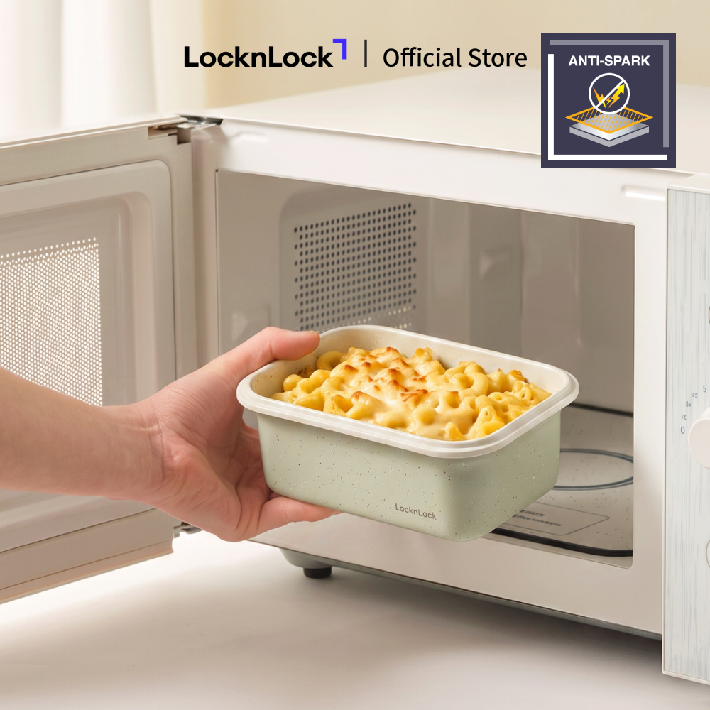 Hộp đựng thực phẩm LocknLock Micro Ready bằng thép không gỉ có phủ sứ LST dùng được lò vi sóng - Nhiều dung tích