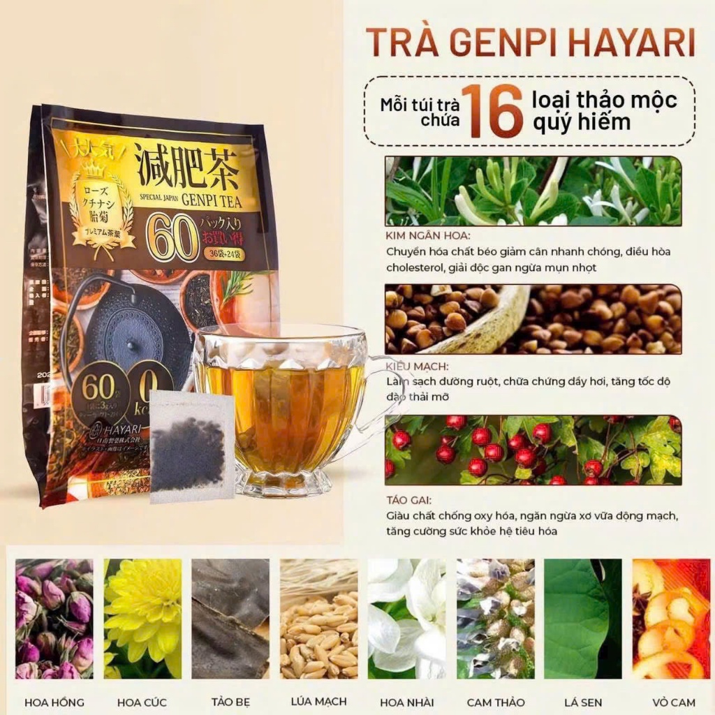 🔥 TRÀ GENPI HAYARI – UỐNG NHẸ MỖI NGÀY, DÁNG XINH THẤY RÕ 🔥 | BigBuy360 - bigbuy360.vn
