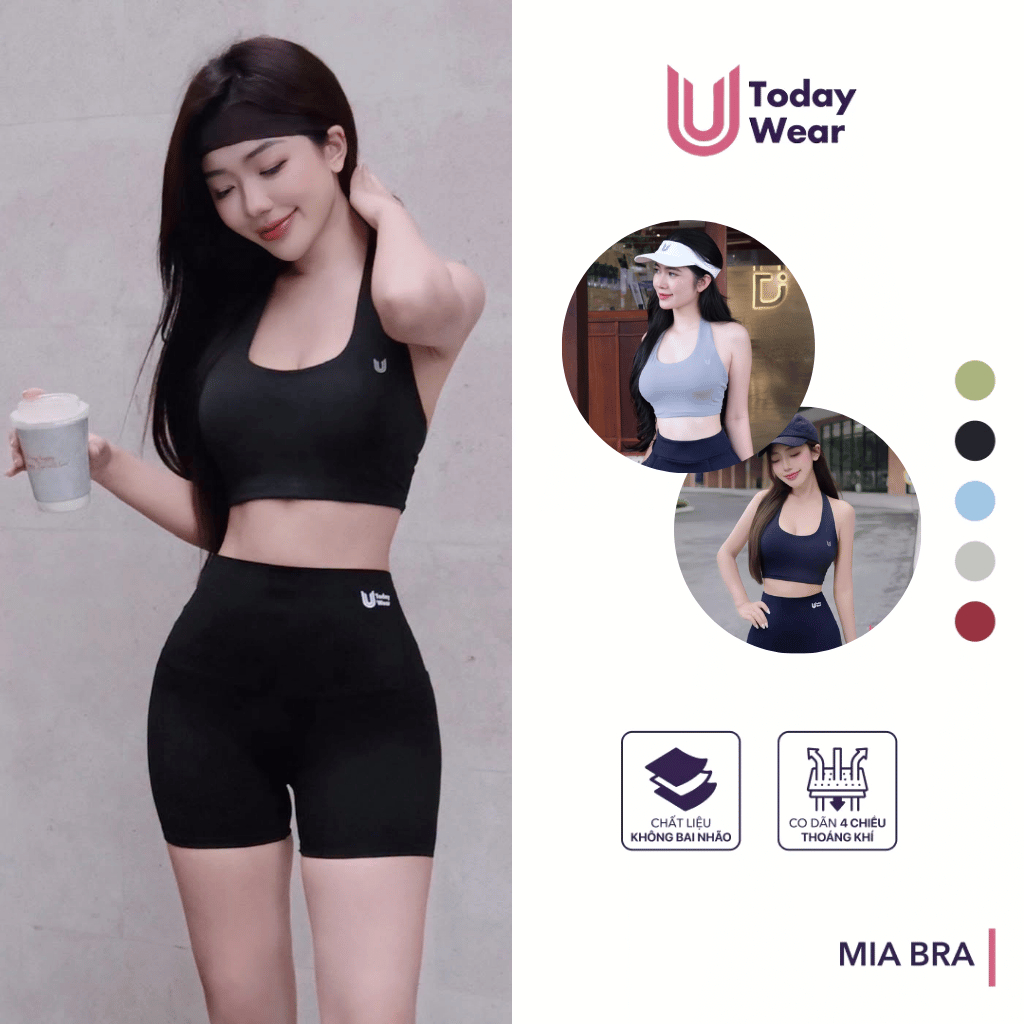 Áo bra cổ yếm Mia Top Today U Wear hở lưng tập gym yoga sexy nâng đỡ vòng 1