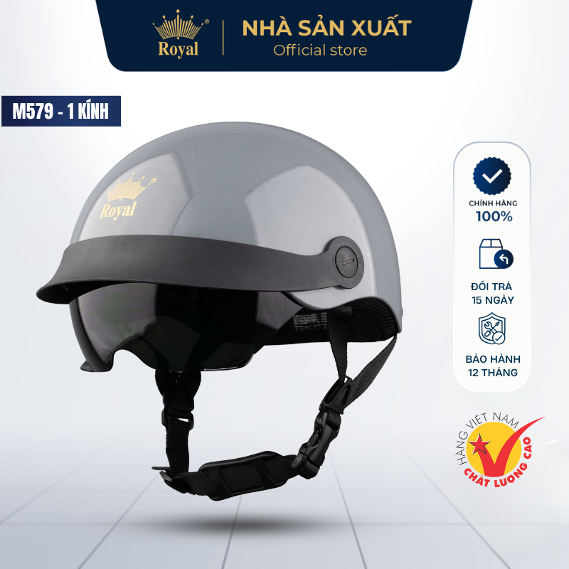 Mũ Bảo Hiểm Nửa Đầu Royal M579 Chính Hãng Kính Âm Râm Đen Chắn Bụi Kết Hợp Lưỡi Trai Che Nắng, Nón Bảo Hiểm 1/2 Đầu | BigBuy360 - bigbuy360.vn