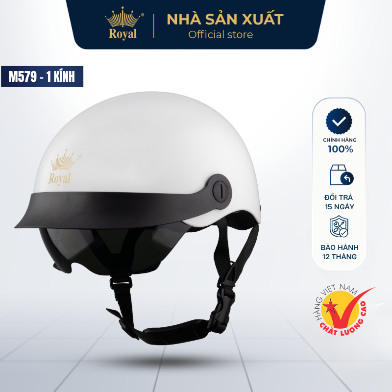 Mũ Bảo Hiểm Nửa Đầu Royal M579 Chính Hãng Kính Âm Râm Đen Chắn Bụi Kết Hợp Lưỡi Trai Che Nắng, Nón Bảo Hiểm 1/2 Đầu | BigBuy360 - bigbuy360.vn
