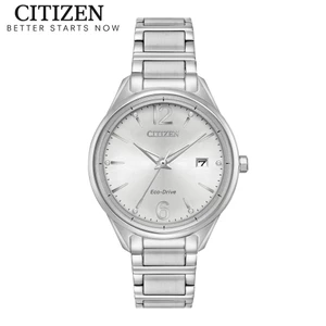 Đồng Hồ Nữ Citizen Eco-Drive Đính Đá Swarovski Dây Thép Không Gỉ FE6100-59A - Mặt Trắng (37mm)