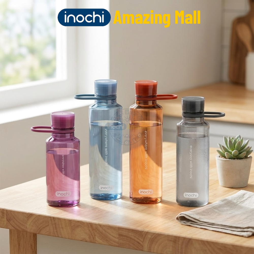 Bình nước thể thao nhựa Tritan Inochi Kita Slim nắp vặn kín nước quai xách tiện lợi Inochi Amazing Mall