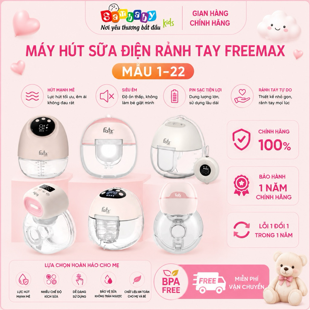 Fatzbaby Freemax Máy Hút Sữa Điện Rảnh Tay Không Dây Cho Mẹ - Mẫu 1 đến 22