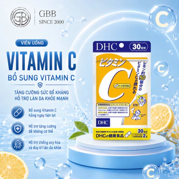 Viên uống bổ sung vitamin C DHC sáng da, mờ thâm, tăng cường đề kháng gói 30 ngày (60 viên) và 90 ngày (180 viên)